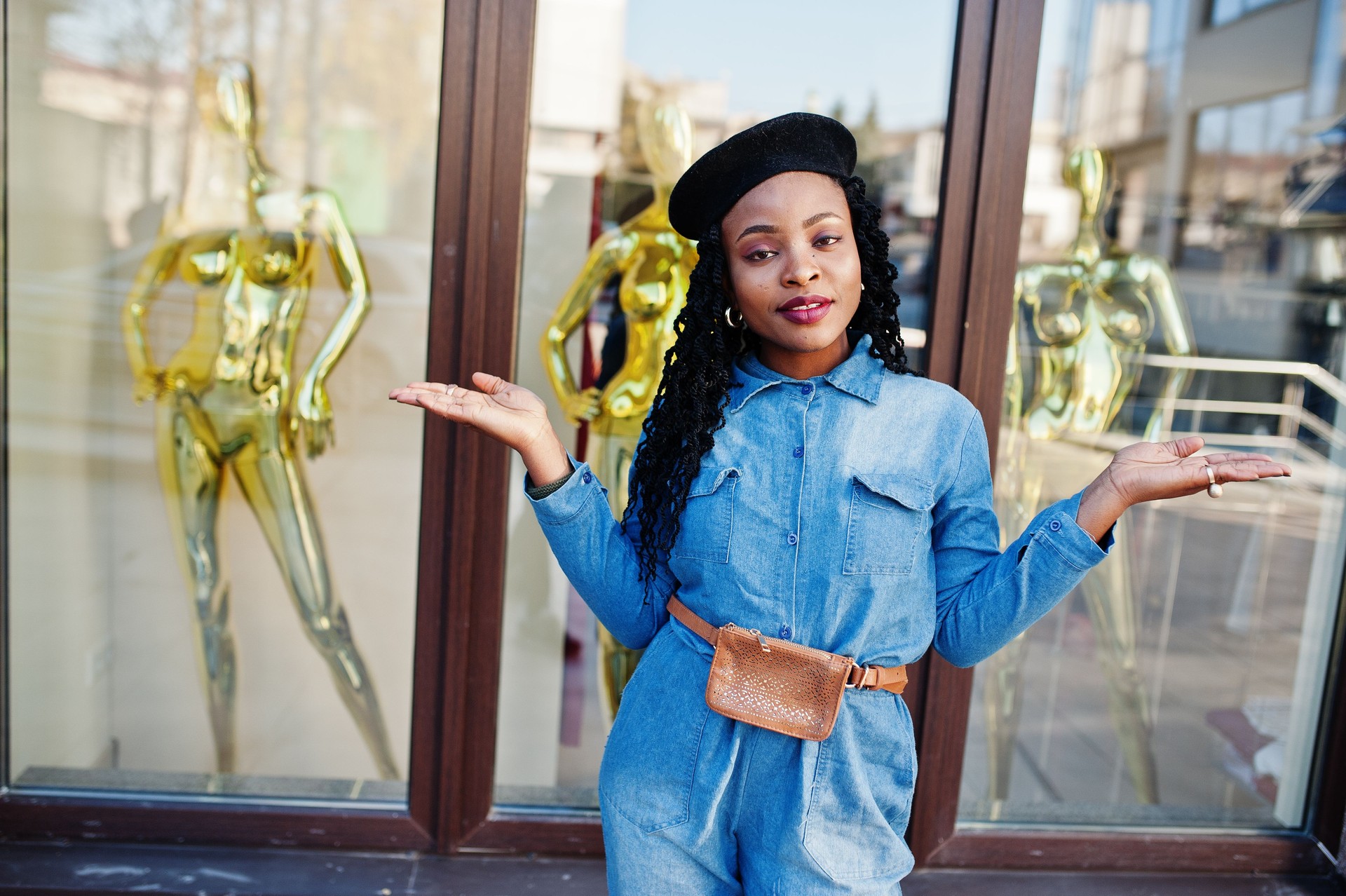 Stylish fashionable african american women